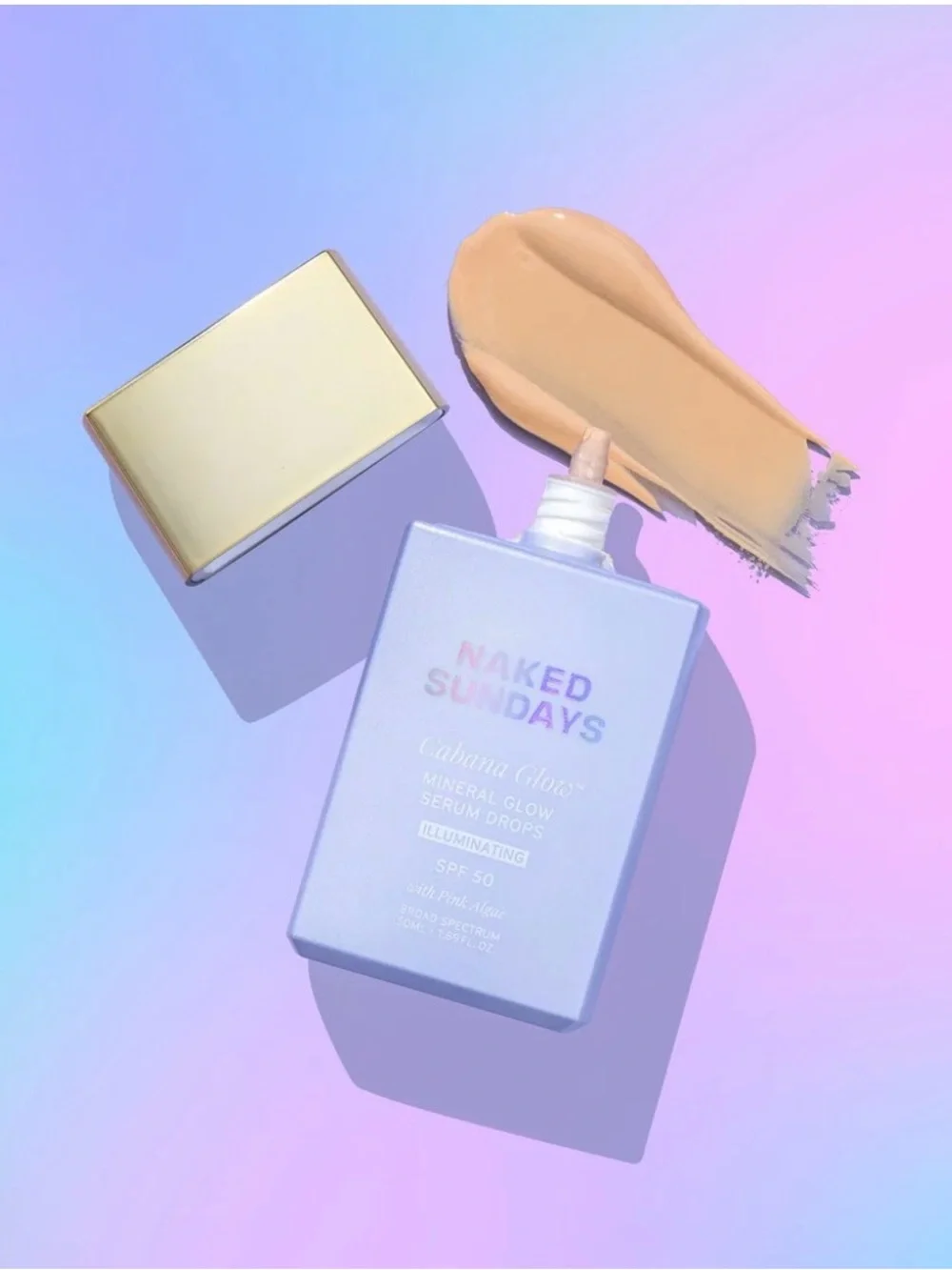 Naked Sundays Cabana Glow Mineral Glow Serum sPF 50 - Illuminating Warm Golden